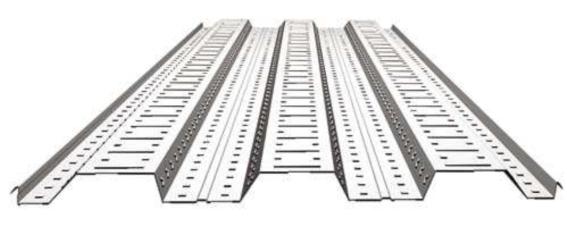 Tinggi standar trapesium Sheet Floor Deck Roll Forming Machine dengan 12M Auto Stacker