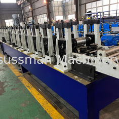 1.0-2.0mm Tebal Gearbox Didorong Baja Galvanis Slotted Channel C Post Metal Roll Forming Line