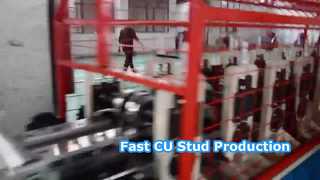 Mesin roll forming track stud CU secara manual