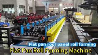 Flat pan roof panel roll forming machine